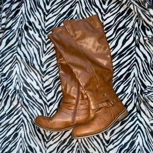 Knee high wide calf riding boots